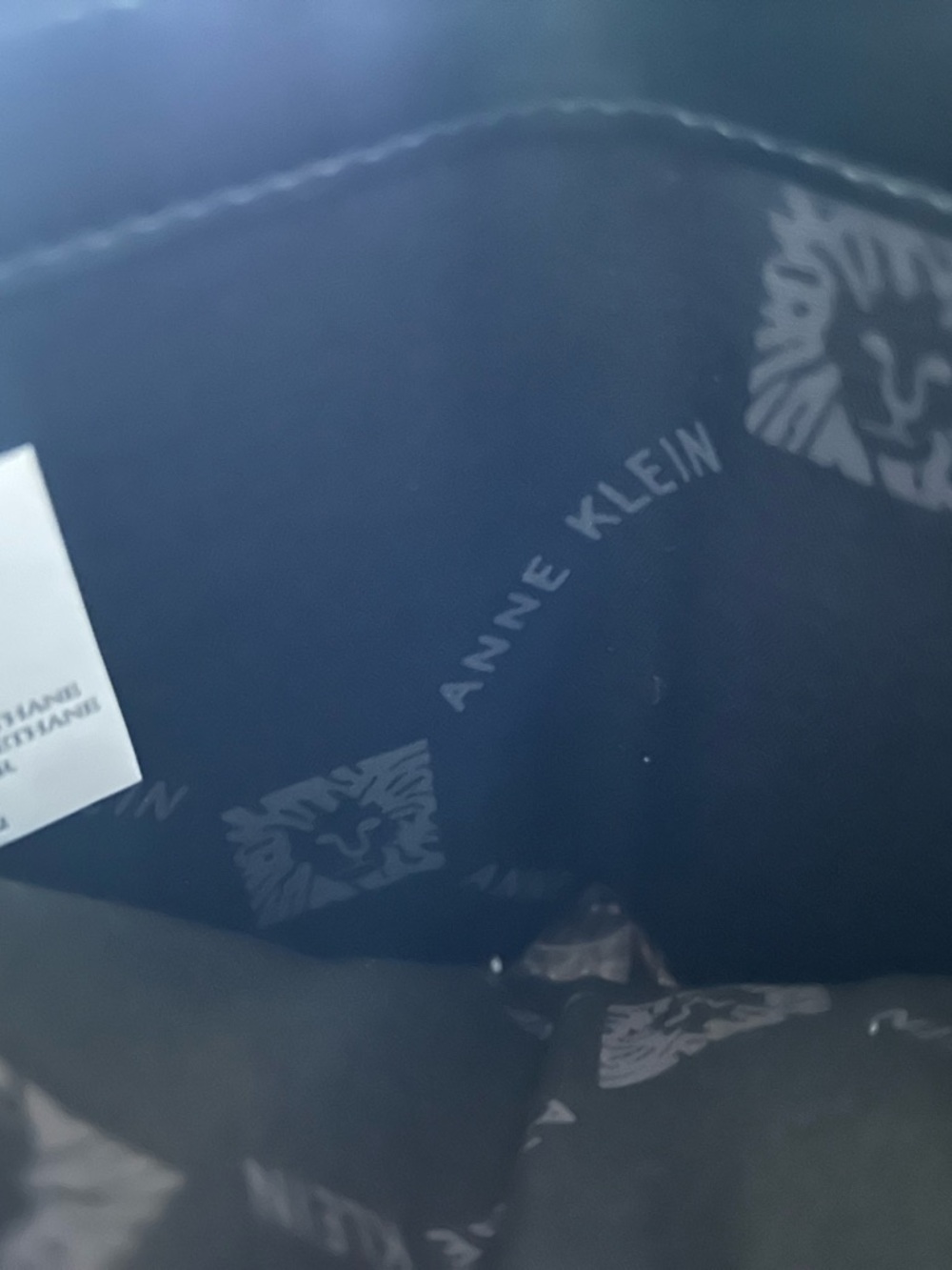 Anne Klein Black Leather Zip-Around Wallet with Gold Logo - Picture 6 of 7